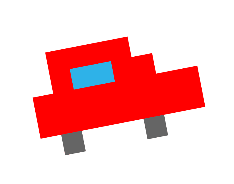 赤い車の2Dイラスト